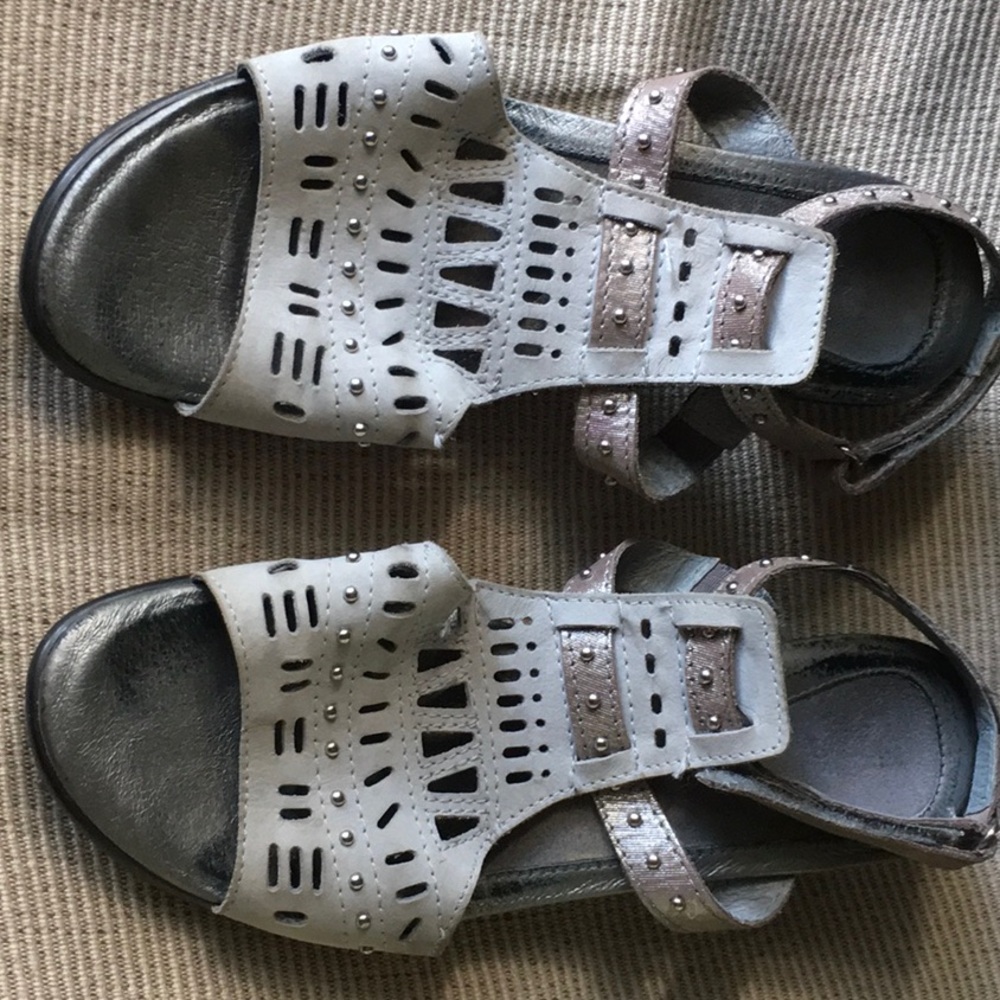 NAOT Vogue Stylish Gray and Silver Sandals Size US 6.5/EU 37